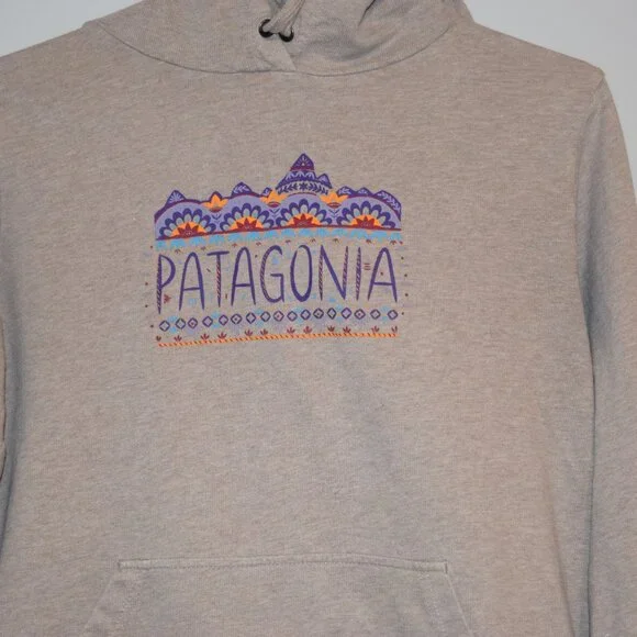 Patagonia Gray Hoodie with Purple and Orange Accents - Picture 4 of 7